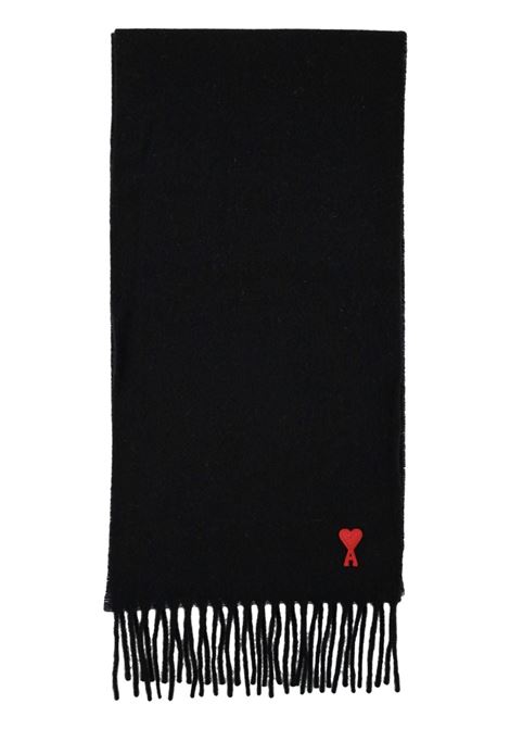 Black Ami De Coeur scarf AMI PARIS - unisex AMI PARIS | Scarves | BFUSF405334001